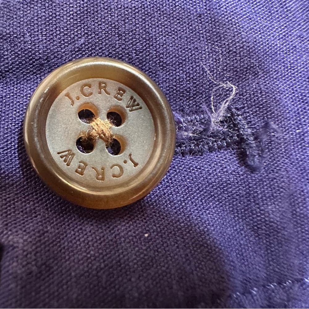 J. Crew Wide Leg Pants Womens 30P Purple Cotton Linen Stretch Patch Pockets (d4) - Picture 7 of 12